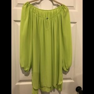 Bright lime green 2X blouse.